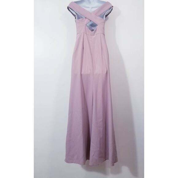 Dessy Collection Suede Rose Bridesmaid Dress Maxi Gown - Picture 12 of 14